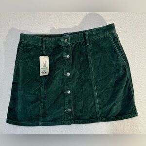 Dockers Women's Dark Green Corduroy Mini Skirt